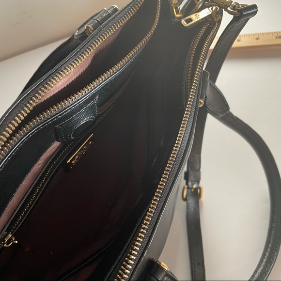 LAUREN RLL RALPH LAUREN black CROSSBODY / HAND LEATHER BAG. - Picture 12 of 13